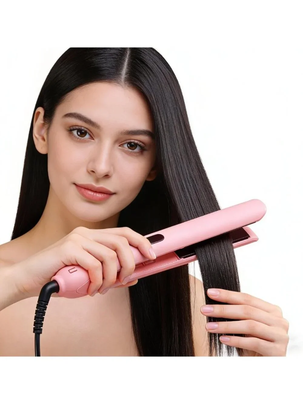 2-in-1 Professional Hair Straightener & Curler | Titanium Flat Iron, Fast Heat
